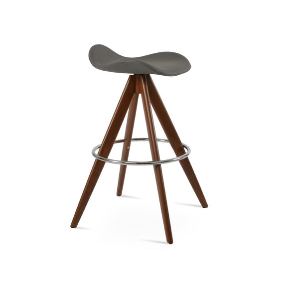 Soho Concept Falcon Pyramid-mw Barstools & Counterstools - Stylish Italian Ppm Leatherette, 5-year Guarantee! Walnut,Grey  Soho-concept-dining-chair-08477