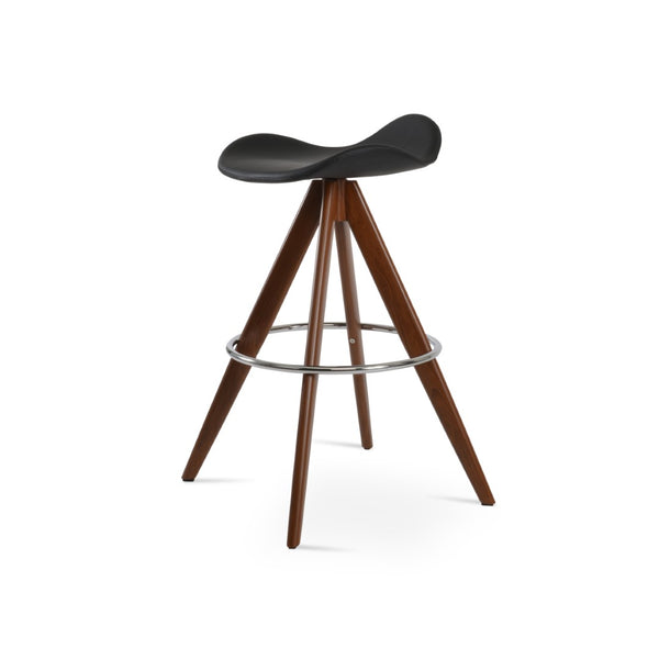 Soho Concept Falcon Pyramid-mw Barstools & Counterstools - Stylish Italian Ppm Leatherette, 5-year Guarantee! Walnut,Black  Soho-concept-dining-chair-08476