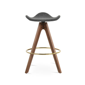 Soho Concept Falcon Pyramid Barstools – Luxurious Wool Upholstery, Elegant Wood Design, 10-year Guarantee, 250 Lbs Walnut,Gold,Dark Grey  Soho-concept-dining-chair-08473