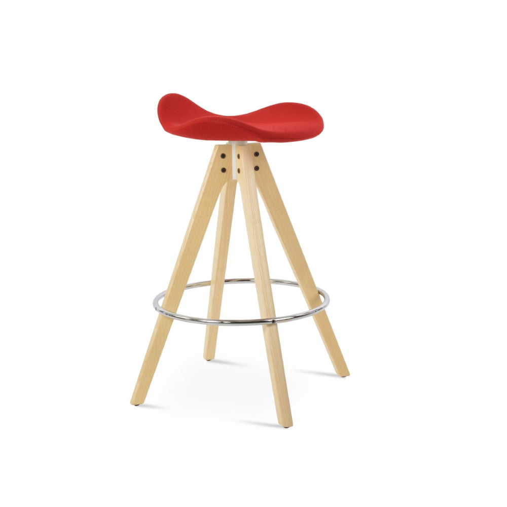 Soho Concept Falcon Pyramid Barstools – Luxurious Wool Upholstery, Elegant Wood Design, 10-year Guarantee, 250 Lbs Natural,Dark Grey  Soho-concept-dining-chair-08470