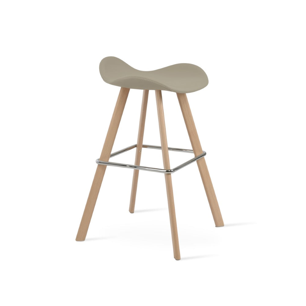 Soho Concept Falcon Gz-wood Barstools & Counterstools - Italian Ppm Leatherette, Walnut Finish, Gold Footrest, 10-year Guarantee Natural  Soho-concept-dining-chair-08482