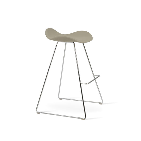 Soho Concept Cattelan Wire Barstools & Counterstools - Solid Walnut Seats, Stylish Metal Bases For Modern Decor Chrome  Soho-concept-dining-chair-08491