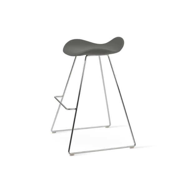 Soho Concept Falcon Wire Counter Barstools With Italian Ppm & Camira Era Fabric – Stylish, Durable Design! Chrome,Grey  Soho-concept-dining-chair-08490