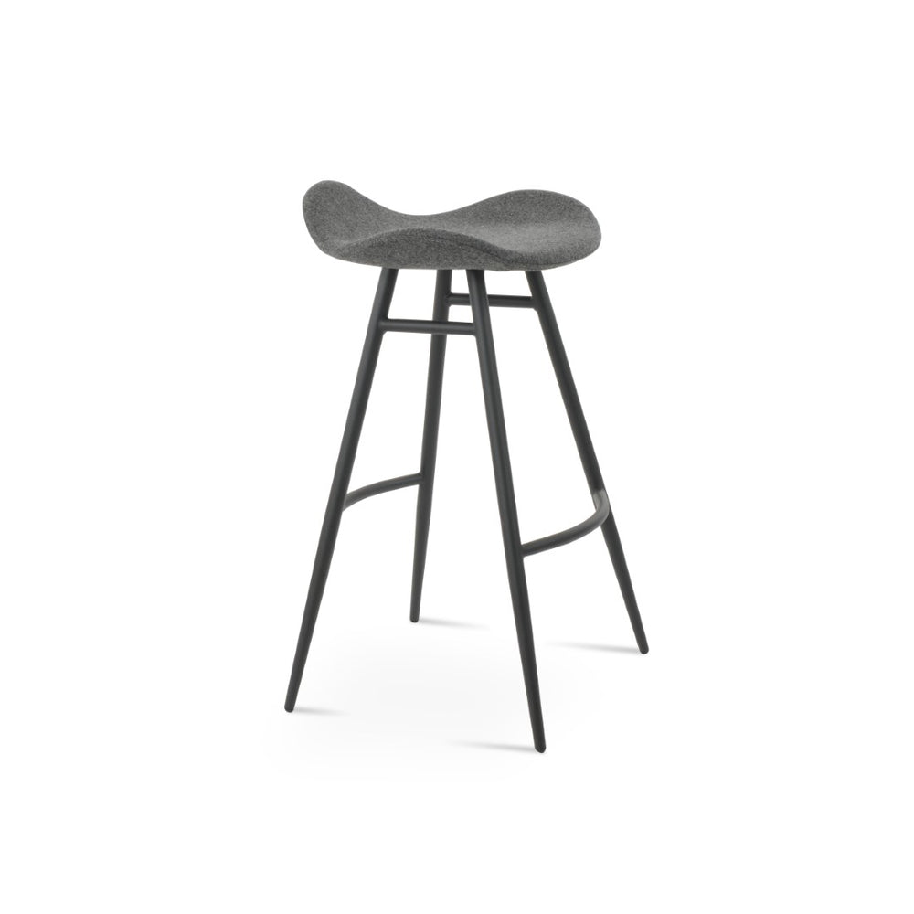 Soho Concept Falcon Galata Barstools & Counterstools - Ergonomic Design, Luxurious Camira Wool, 10-year Guarantee Black,Dark Grey Steel Tubular Legs Soho-concept-dining-chair-08415