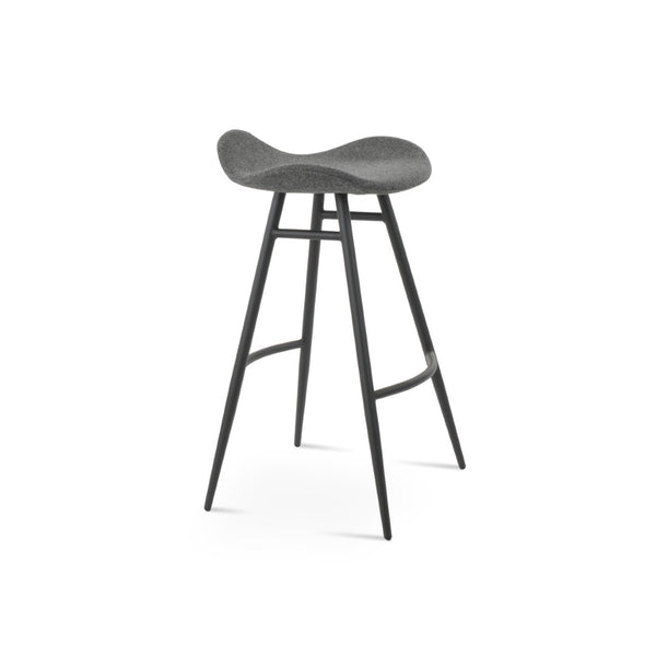 Soho Concept Falcon Galata Barstools & Counterstools - Ergonomic Design, Luxurious Camira Wool, 10-year Guarantee Black,Dark Grey Steel Tubular Legs Soho-concept-dining-chair-08415