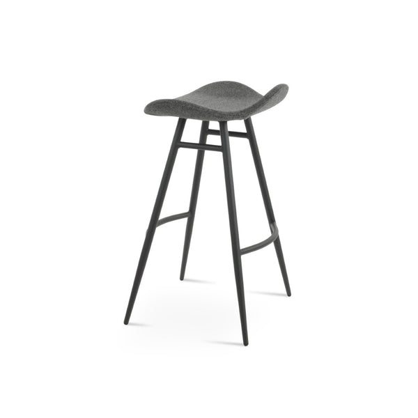 Soho Concept Falcon Galata Barstools & Counterstools - Ergonomic Design, Luxurious Camira Wool, 10-year Guarantee Black,Dark Grey Steel Tubular Legs Soho-concept-dining-chair-06808