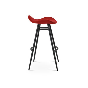 Soho Concept Falcon Galata Barstools & Counterstools - Ergonomic Design, Luxurious Camira Wool, 10-year Guarantee Black,Red Steel Tubular Legs Soho-concept-dining-chair-08414