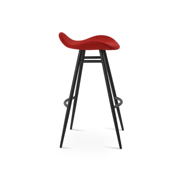 Soho Concept Falcon Galata Barstools & Counterstools - Ergonomic Design, Luxurious Camira Wool, 10-year Guarantee Black,Red Steel Tubular Legs Soho-concept-dining-chair-08414