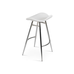 Soho Concept Falcon Galata Barstools & Counterstools - Premium Upholstery, 5-year Guarantee, Stylish Chrome Finish Chrome,White Steel Tubular Legs Soho-concept-dining-chair-08410