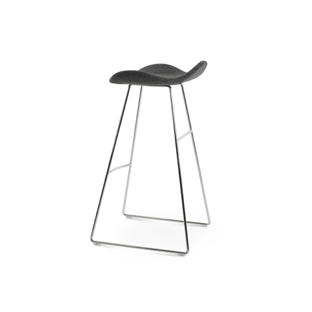 Soho Concept Falcon Wire Counter Barstools - Premium Camira Wool Fabric, Industrial Design, 10-year Guarantee, Grey Chrome,Dark Grey  Soho-concept-dining-chair-08422