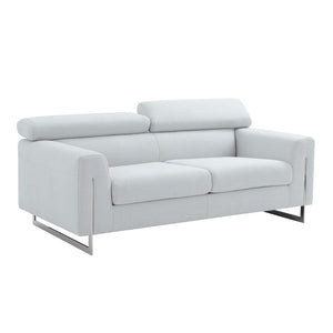 Pasargad Home Noho Serena Modern Loveseat - Adjustable Headrests For Ultimate Comfort & Style Silver Poly Fabric Pzw-2027w-2