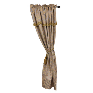 Hiend Accents Matching Luxurious Satin Light Blue Curtain - Elevate Your Space With Timeless French Elegance Light Blue And Gold 100% Polyester Fb1008c