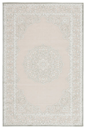 Jaipur Living Fables Malo Fb124 Powerloomed Machinemade 59% Acrylic 32% Rayon 9% Polyester Traditional Medallion Indoor Rug Gray, White 59% Acrylic 32% Rayon 9% Polyester Rug134220