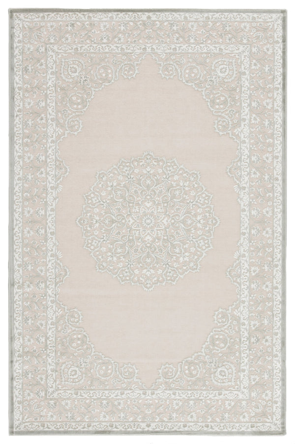 Jaipur Living Fables Malo Fb124 Powerloomed Machinemade 59% Acrylic 32% Rayon 9% Polyester Traditional Medallion Indoor Rug Gray, White 59% Acrylic 32% Rayon 9% Polyester Rug134220