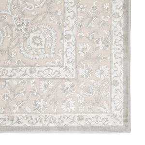 Jaipur Living Fables Malo Fb124 Powerloomed Machinemade 59% Acrylic 32% Rayon 9% Polyester Traditional Medallion Indoor Rug Gray, White 59% Acrylic 32% Rayon 9% Polyester Rug134220