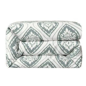 Hiend Accents Belmont Duvet Cover - Elevate Your Bedroom With Stunning Graphic Print & Luxurious Comfort Design Green,White Face, 100% Cotton. Back, 100% Cotton Fb1611du-sq-oc