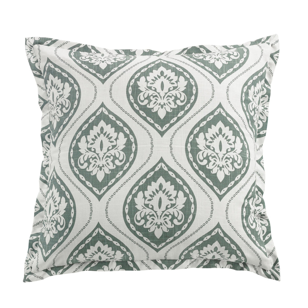 Hiend Accents Graphic Print Euro Sham - Elevate Your Bedroom With Spa-inspired Elegance And Tranquil Style Green,White 100% Polyester Fb1611e1