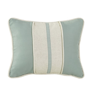 Hiend Accents Belmont Textured Fabric Striped Pillow - Chic Casual Decor With Luxurious Feather Filling For Comfort Green,White Shell, 15% Cotton,85% Polyester. Fill, 100% Waterfowl Feathers Fb1611p5