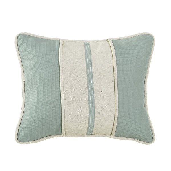 Hiend Accents Belmont Textured Fabric Striped Pillow - Chic Casual Decor With Luxurious Feather Filling For Comfort Green,White Shell, 15% Cotton,85% Polyester. Fill, 100% Waterfowl Feathers Fb1611p5