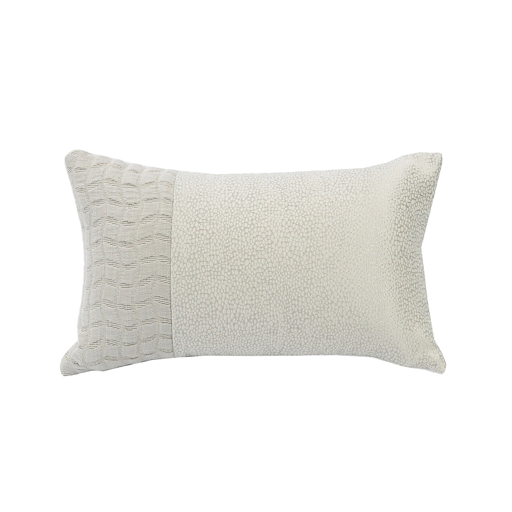 Hiend Accents Wilshire Diamond Pattern Lumbar Pillow - Elegant Embroidered Accent For Modern Home Decor Comfort Cream Shell, 5% Cotton,95% Polyester. Fill, 100% Waterfowl Feathers Fb1615p1