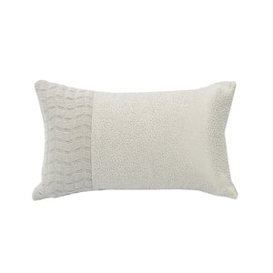 Hiend Accents Wilshire Diamond Pattern Lumbar Pillow - Elegant Embroidered Accent For Modern Home Decor Comfort Cream Shell, 5% Cotton,95% Polyester. Fill, 100% Waterfowl Feathers Fb1615p1