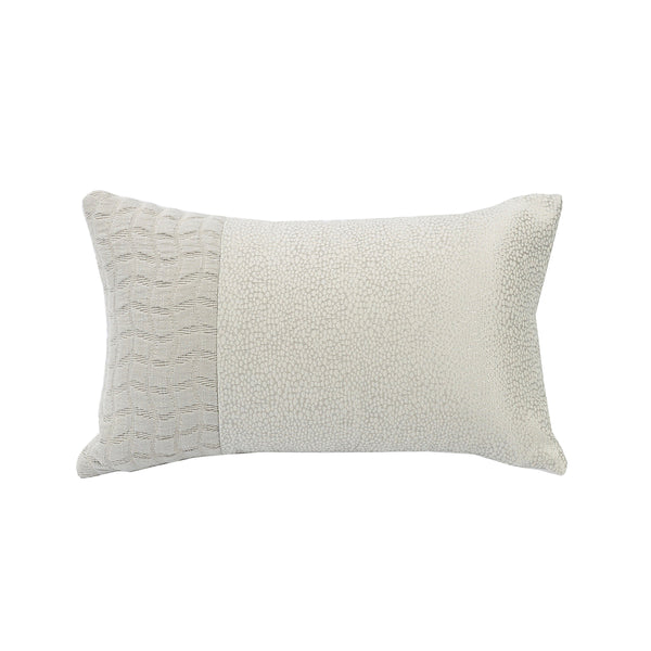 Hiend Accents Wilshire Diamond Pattern Lumbar Pillow - Elegant Embroidered Accent For Modern Home Decor Comfort Cream Shell, 5% Cotton,95% Polyester. Fill, 100% Waterfowl Feathers Fb1615p1