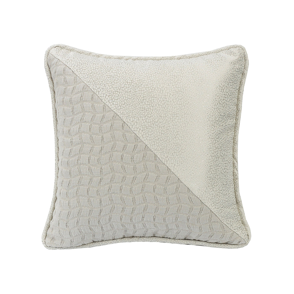 Hiend Accents Wilshire Decorative Throw Pillow - Stylish Diagonal Design With Luxurious Textures For Home Elegance Cream,Grey Shell, 10% Cotton,90% Polyester. Filling, 100% Polyester Fb1615p2