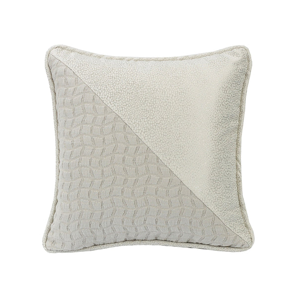 Hiend Accents Wilshire Decorative Throw Pillow - Stylish Diagonal Design With Luxurious Textures For Home Elegance Cream,Grey Shell, 10% Cotton,90% Polyester. Filling, 100% Polyester Fb1615p2