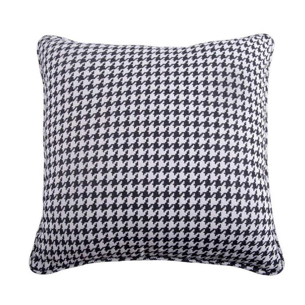 Hiend Accents Hamilton Houndstooth Euro Sham - Chic Accent For Modern Decor, Timeless Design With Elegant Detailing White,Gray 100% Polyester Fb1713e2