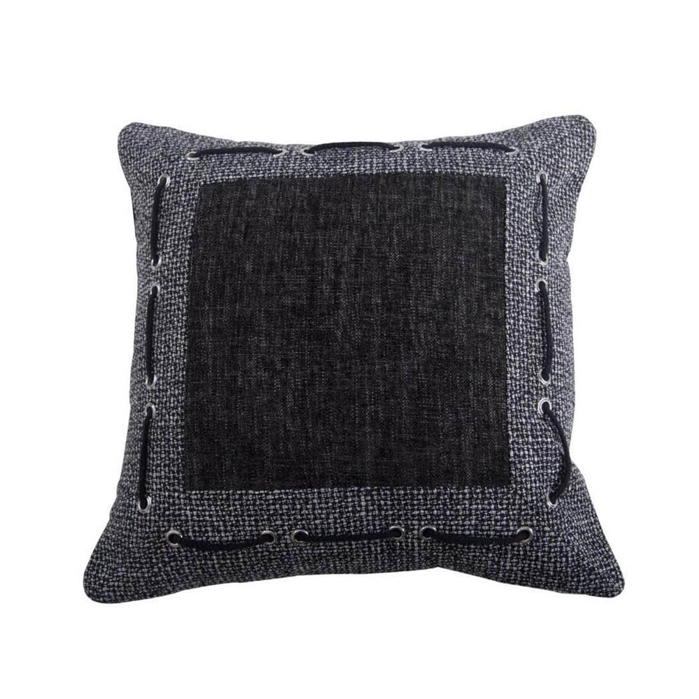 Hiend Accents Hamilton Elegant Tweed & Chenille Pillow – Luxurious Accent For Modern Decor With Sophisticated Style Black,Gray Shell, 100% Polyester,Fill, 100% Waterfowl Feathers Fb1713p1