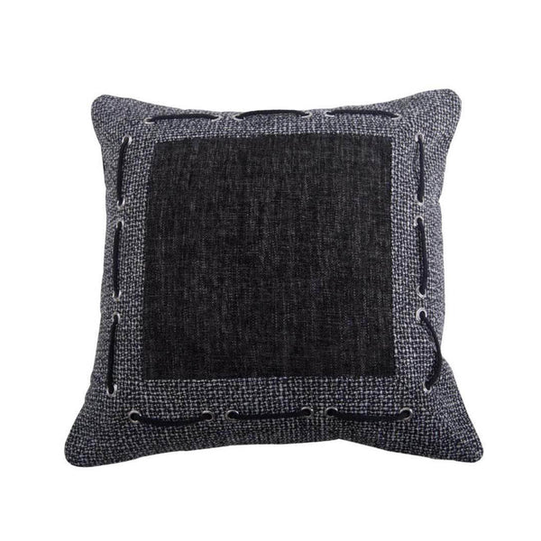 Hiend Accents Hamilton Elegant Tweed & Chenille Pillow – Luxurious Accent For Modern Decor With Sophisticated Style Black,Gray Shell, 100% Polyester,Fill, 100% Waterfowl Feathers Fb1713p1