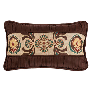 Hiend Accents Loretta Exquisite Rouching Detailed Pillow - Elevate Home Decor With Luxurious Comfort And Style Brown,Tan Shell, 100% Polyester,Filling, 100% Waterfowl Feathers Fb1714p8