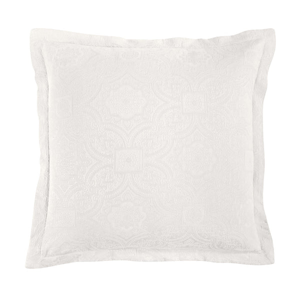 Hiend Accents Matelassé Euro Sham - Luxurious Textured Pillow Cover For Elegant Bedroom Decor And Sophisticated Style Ivory 68% Cotton,32% Polyester Fb1755e2-os-oc
