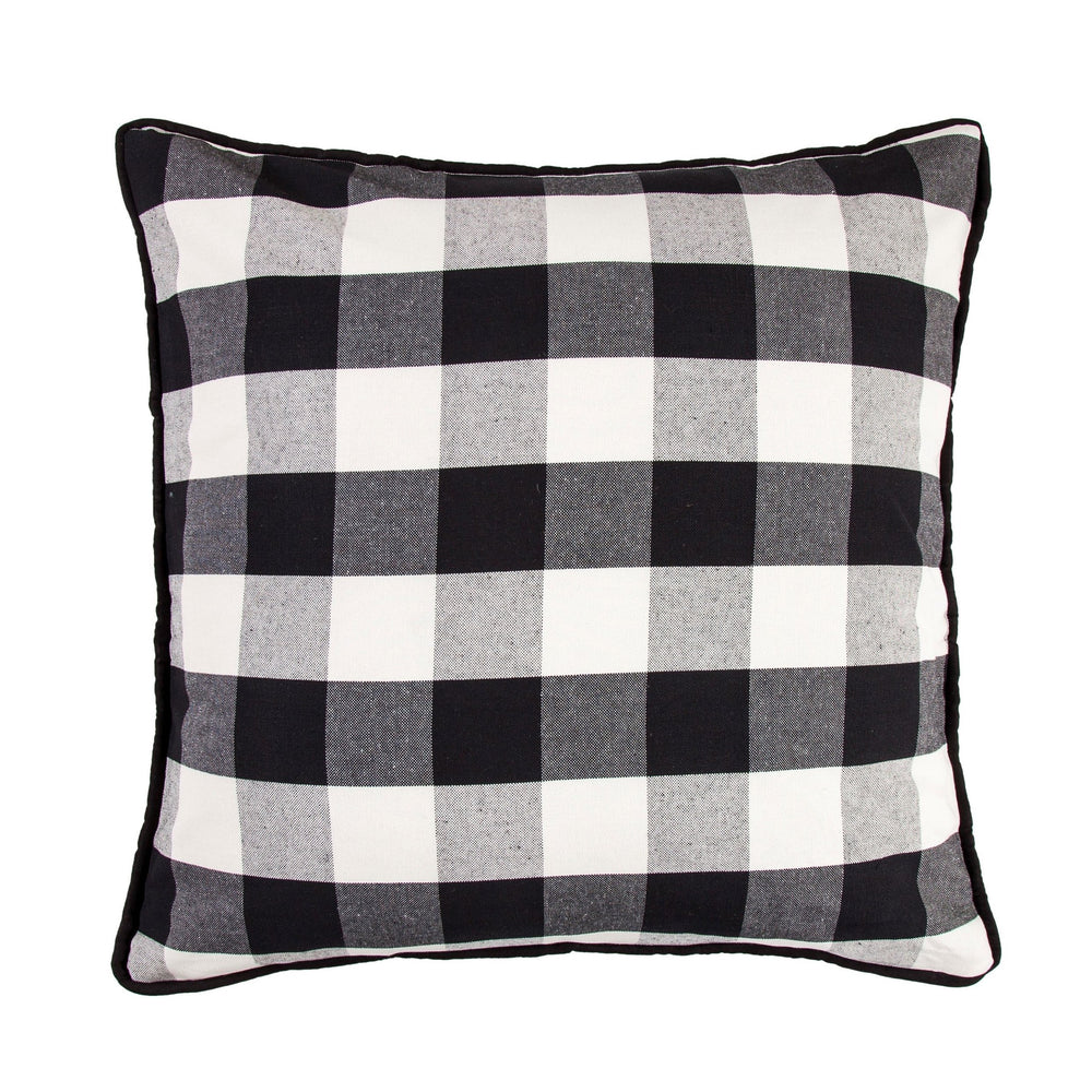 Hiend Accents Blackberry Buffalo Check Euro Sham - Rustic Elegance For Cozy Home Decor And Versatile Styling Black,Natural 80% Cotton,20% Linen Fb1776e1