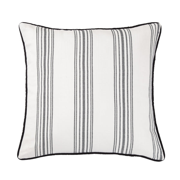 Hiend Accents Blackberry Striped Piping Euro Sham - Elevate Your Bedroom Decor With Timeless Elegance And Style White,Black  Fb1776e2