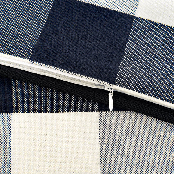 Hiend Accents Camille Buffalo Check Duvet Cover Set - Cozy 3-piece Cotton Ensemble For A Charming Bedroom Retreat Navy 100% Cotton Fb1778ds-sq-na