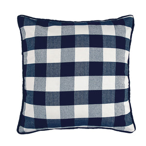 Hiend Accents Camille Buffalo Check Euro Sham - Timeless Farmhouse Charm For Cozy Rustic Bedroom Decor Navy 100% Cotton Fb1778es-os-na