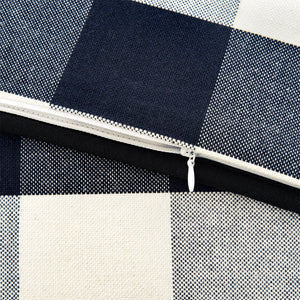 Hiend Accents Camille Buffalo Check Comforter Set - Cozy 3-piece Ensemble For Farmhouse Chic Bedroom Decor White,Navy Comforter Face, 100% Cotton.  Back, 100% Cotton.  Filling, 100% Polyester.  Pillow Shams, 100% Cotton. Fb1778-sk-na