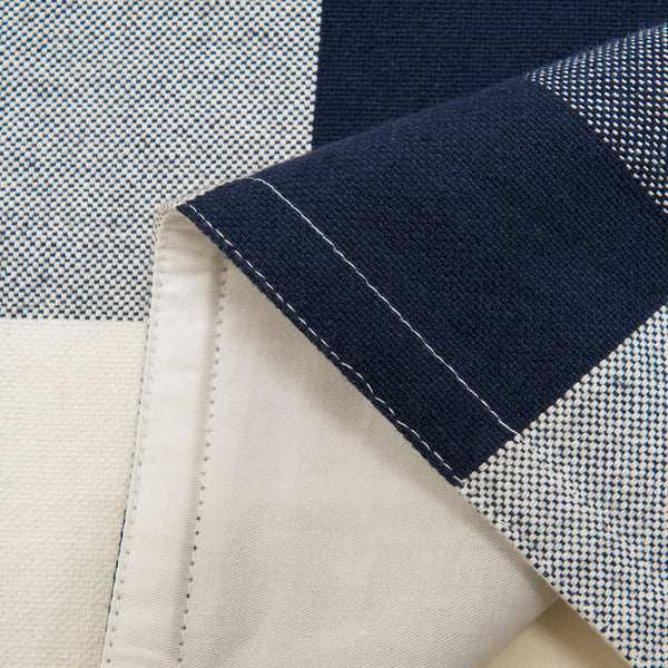 Hiend Accents Camille Buffalo Check Comforter Set - Cozy 3-piece Ensemble For Farmhouse Chic Bedroom Decor White,Navy Comforter Face, 100% Cotton.  Back, 100% Cotton.  Filling, 100% Polyester.  Pillow Shams, 100% Cotton. Fb1778-sk-na