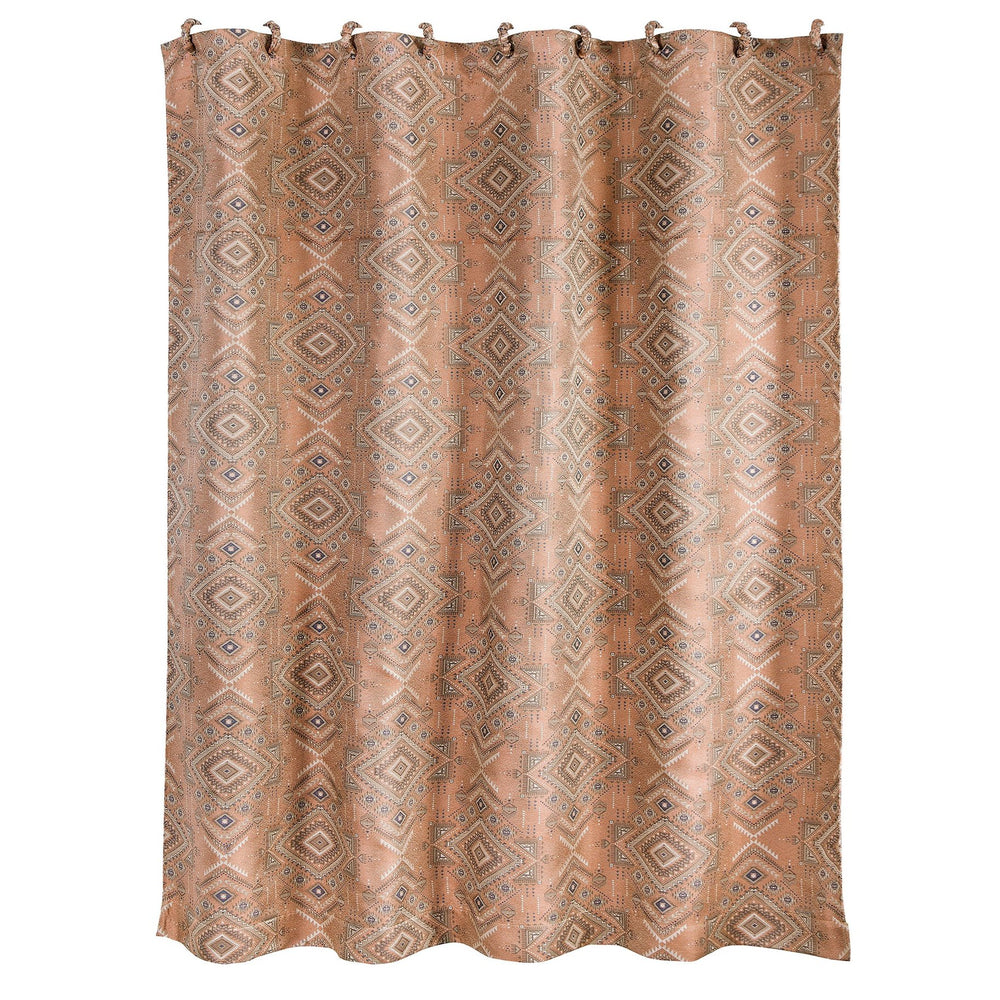 Hiend Accents Sedona Pale Sienna Jacquard Shower Curtain - Elevate Your Bathroom With Southwestern Elegance And Style Tan 100% Polyester Fb1811sc
