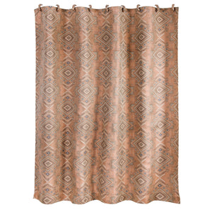 Hiend Accents Sedona Pale Sienna Jacquard Shower Curtain - Elevate Your Bathroom With Southwestern Elegance And Style Tan 100% Polyester Fb1811sc