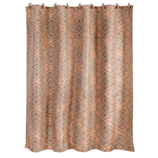 Hiend Accents Sedona Pale Sienna Jacquard Shower Curtain - Elevate Your Bathroom With Southwestern Elegance And Style Tan 100% Polyester Fb1811sc