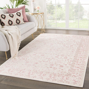 Jaipur Living Jaipur Living Ornate Damask Brocade Area Rug Ivory Blush High-low Pile Bedroom Accent RUG142067