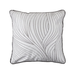 Hiend Accents Celeste Wave Reversible Soft Velvet Throw Pillow - Modern Elegance For Stylish Home Decor Accents Silver,Gray Shell, 100% Polyester,Filling, 100% Waterfowl Feathers Fb1823p2
