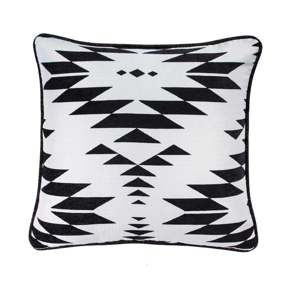 Hiend Accents Amelia Aztec Jacquard Euro Sham - Modern Geometric Design For Chic Southwestern Bedroom Décor Black,White 100% Polyester Fb1826e1