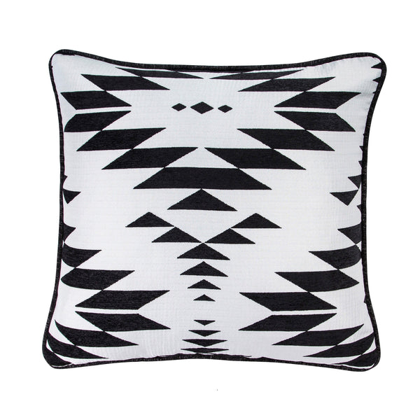 Hiend Accents Amelia Aztec Jacquard Euro Sham - Modern Geometric Design For Chic Southwestern Bedroom Décor Black,White 100% Polyester Fb1826e1