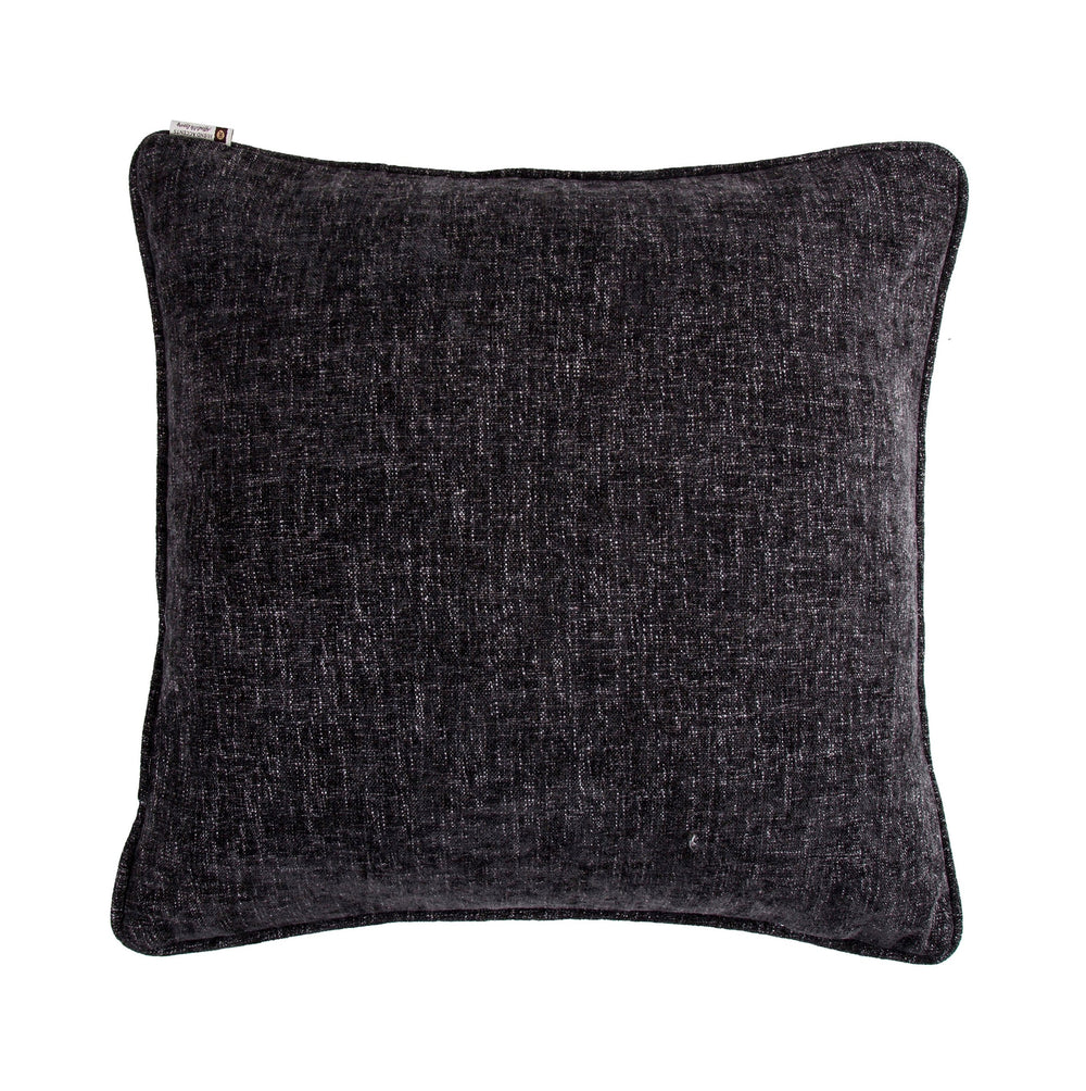 Hiend Accents Amelia Charcoal Gray Twill Euro Sham - Elevate Your Bedroom With Stylish Versatility And Chic Design Black,White 100% Polyester Fb1826e2