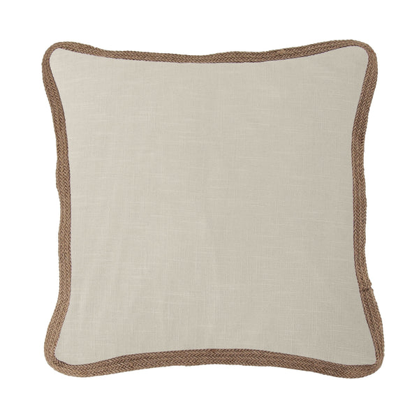 Hiend Accents Luna Washed Linen Euro Sham With Jute Trim - Elevate Your Bedroom Decor With Chic Comfort & Style Light Tan 70% Viscose,30% Linen Fb1827e2-os-lt