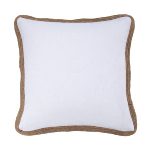 Hiend Accents Luna Washed Linen Euro Sham With Jute Trim - Elevate Your Bedroom Decor With Chic Comfort & Style White 70% Viscose,30% Linen Fb1827e2-os-wh