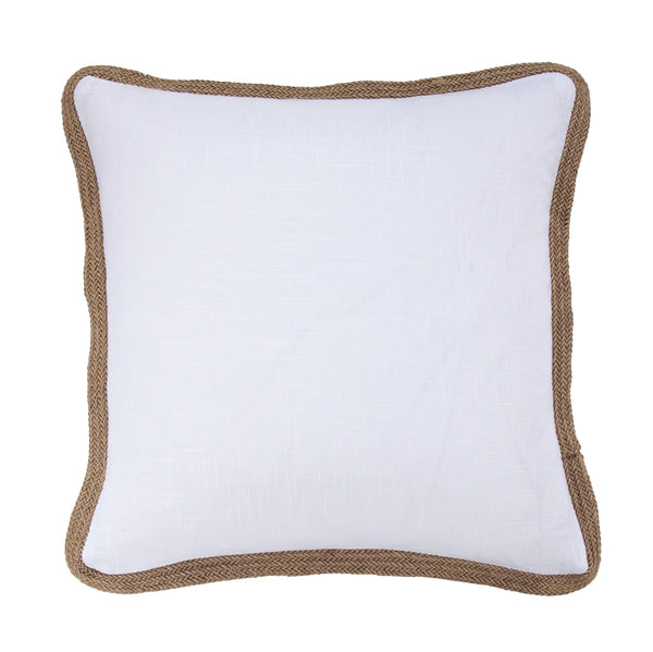 Hiend Accents Luna Washed Linen Euro Sham With Jute Trim - Elevate Your Bedroom Decor With Chic Comfort & Style White 70% Viscose,30% Linen Fb1827e2-os-wh